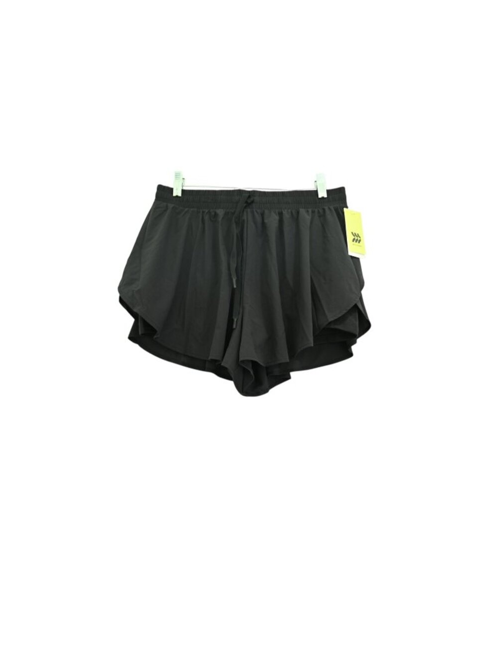 NWT All In Motion Woven High Rise Flutter Shorts Sz M Black Running Activewear